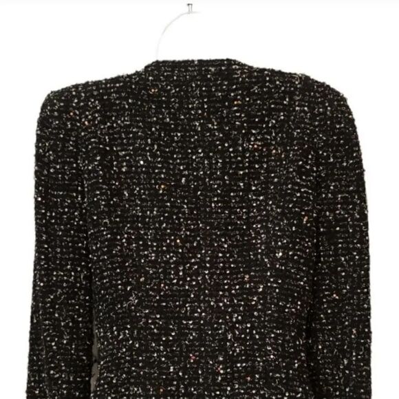 Zara Fantasy Fabric Wool Blend Boucle Tweed Moto Blazer Jacket Size Medium - Picture 8 of 15